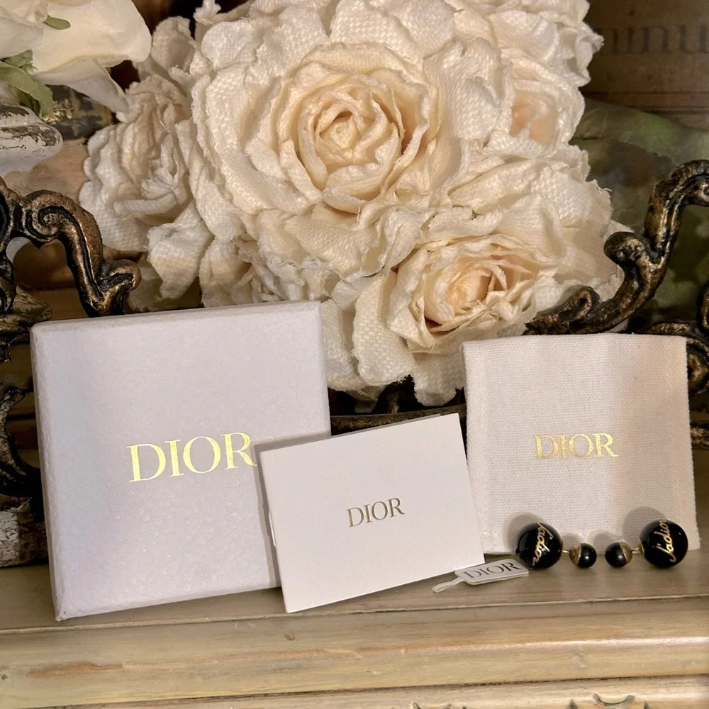 CHRISTIAN DIOR 
Metal J'Adior Mise En Dior Tribal Earrings Black - Picture 2 of 16